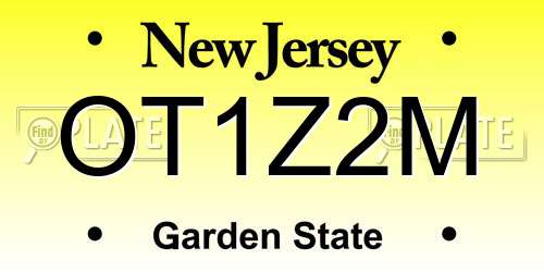 OT1Z2M New Jersey License Plate