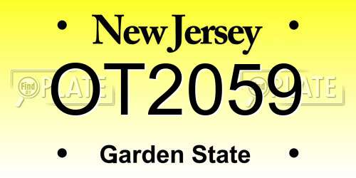 OT2059 New Jersey License Plate