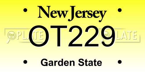 OT229 New Jersey License Plate