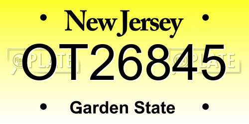 OT26845 New Jersey License Plate