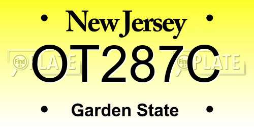 OT287C New Jersey License Plate
