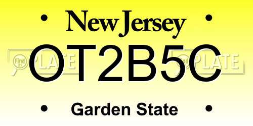 OT2B5C New Jersey License Plate