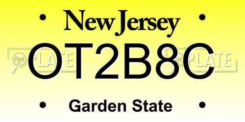 OT2B8C New Jersey License Plate