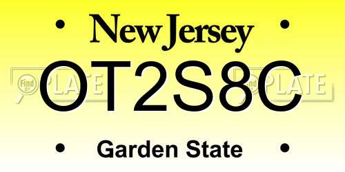 OT2S8C New Jersey License Plate