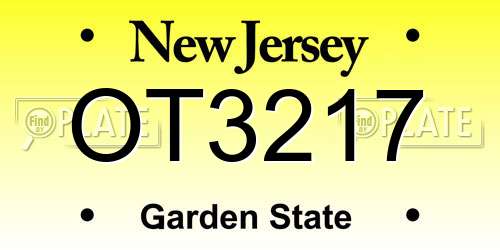 OT3217 New Jersey License Plate