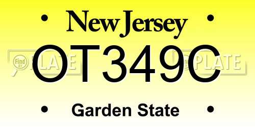 OT349C New Jersey License Plate