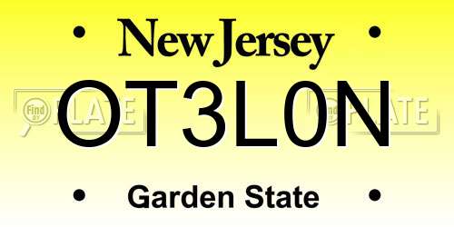 OT3L0N New Jersey License Plate