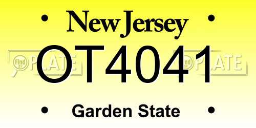 OT4041 New Jersey License Plate
