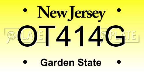 OT414G New Jersey License Plate