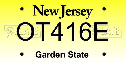 OT416E New Jersey License Plate
