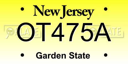 OT475A New Jersey License Plate