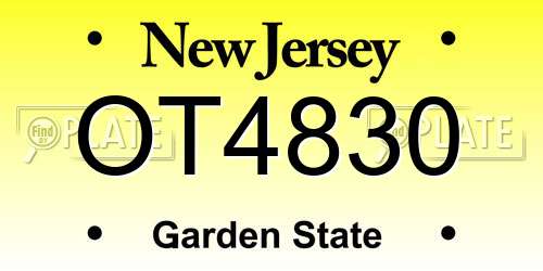 OT4830 New Jersey License Plate