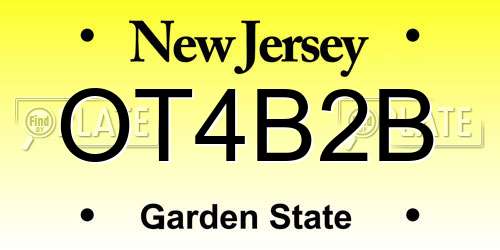 OT4B2B New Jersey License Plate