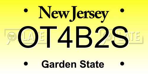OT4B2S New Jersey License Plate