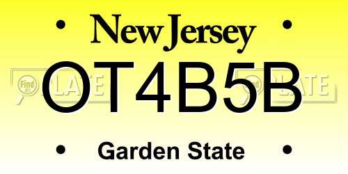 OT4B5B New Jersey License Plate