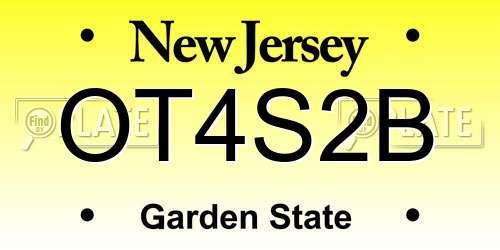 OT4S2B New Jersey License Plate