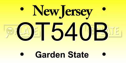 OT540B New Jersey License Plate
