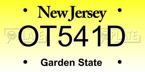 OT541D New Jersey License Plate