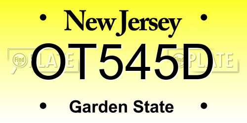 OT545D New Jersey License Plate