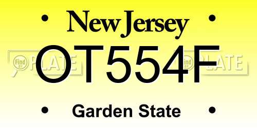 OT554F New Jersey License Plate