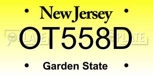 OT558D New Jersey License Plate