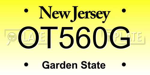 OT560G New Jersey License Plate