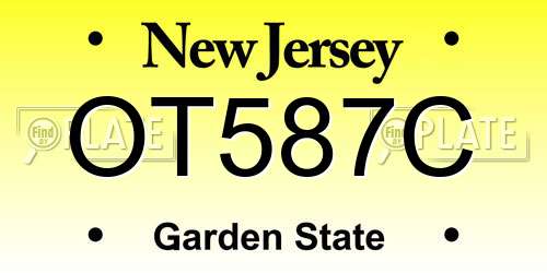 OT587C New Jersey License Plate