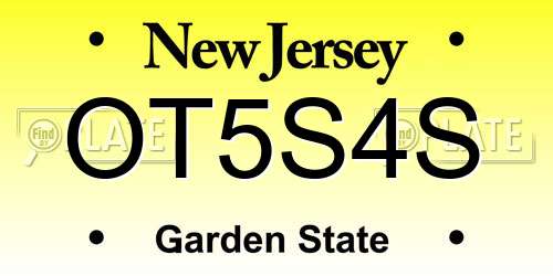 OT5S4S New Jersey License Plate