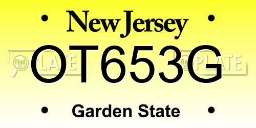 OT653G New Jersey License Plate