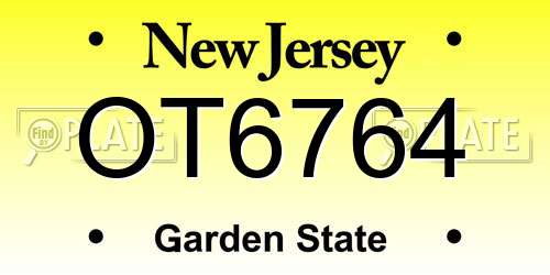 OT6764 New Jersey License Plate