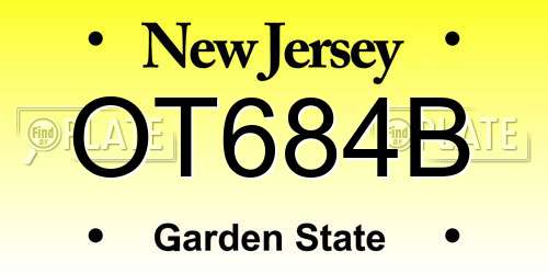 OT684B New Jersey License Plate