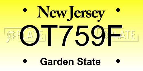 OT759F New Jersey License Plate