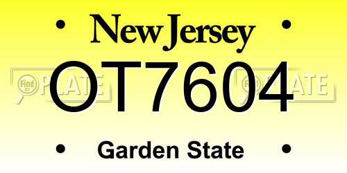 OT7604 New Jersey License Plate