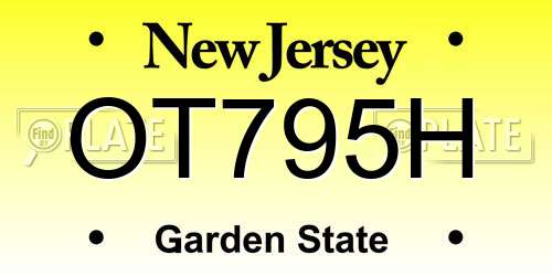 OT795H New Jersey License Plate