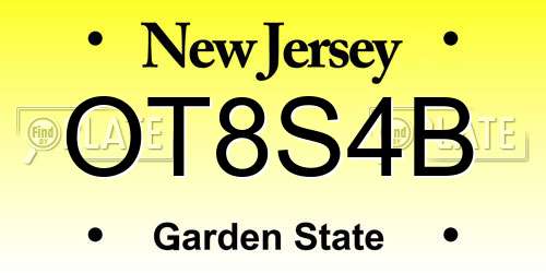 OT8S4B New Jersey License Plate
