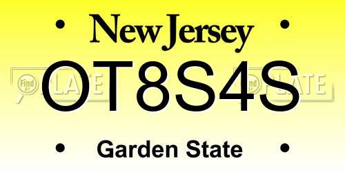 OT8S4S New Jersey License Plate
