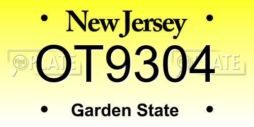 OT9304 New Jersey License Plate