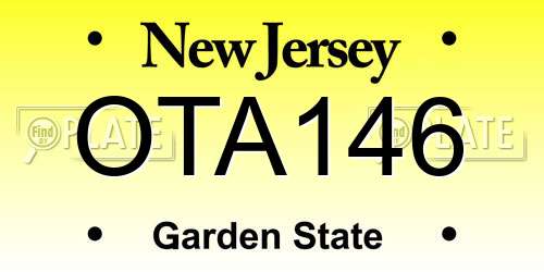 OTA146 New Jersey License Plate