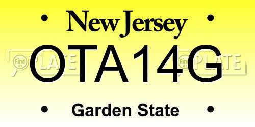 OTA14G New Jersey License Plate