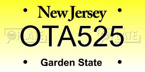 OTA525 New Jersey License Plate