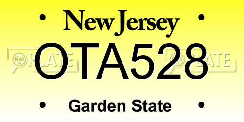OTA528 New Jersey License Plate