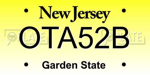 OTA52B New Jersey License Plate