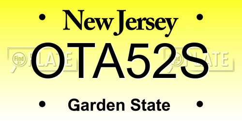 OTA52S New Jersey License Plate