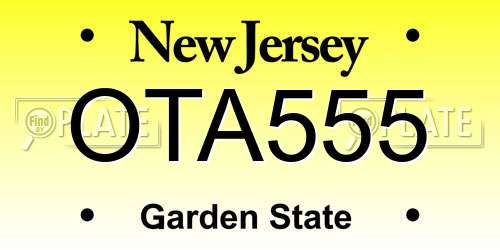 OTA555 New Jersey License Plate