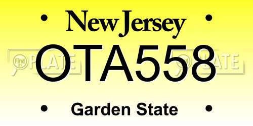 OTA558 New Jersey License Plate