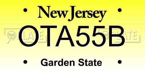 OTA55B New Jersey License Plate