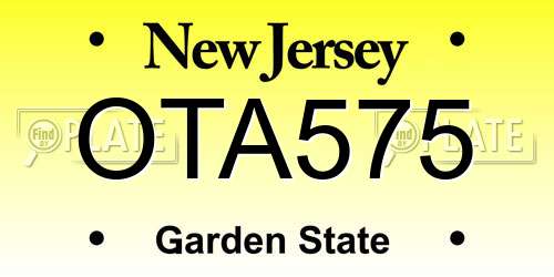 OTA575 New Jersey License Plate