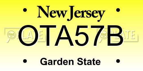 OTA57B New Jersey License Plate
