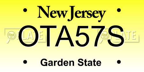 OTA57S New Jersey License Plate