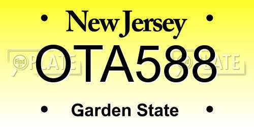 OTA588 New Jersey License Plate